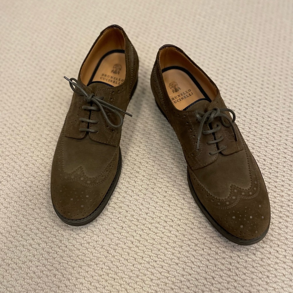 Brunello Cucinelli Suede Oxford Shoe